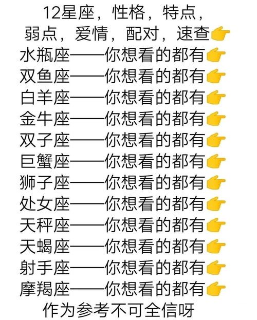 十二星座查询表性格_最准确的十二星座查询--第1张