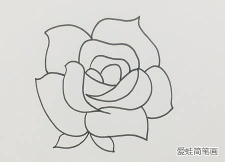  玫瑰花简笔画彩色--第1张