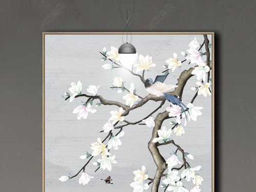  玉兰花图片工笔绘画--第1张
