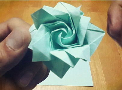  折纸玫瑰花教程视频--第1张
