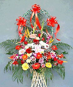 开业花篮条幅  开业花篮条幅，点亮开业庆典的璀璨明珠，开业花篮条幅庆典明珠，点亮璀璨的开业庆典--第1张