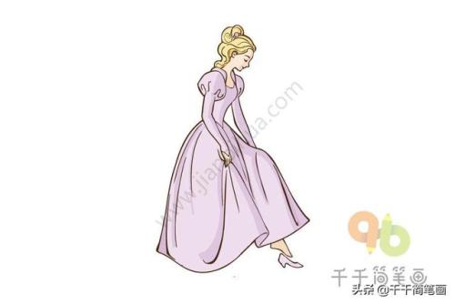 十二星座公主古装少女简笔画，天秤座公主--第1张