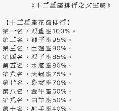 十二星座感情表 十二星座感情表现排行榜 --第1张