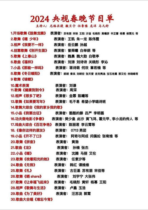 2024年央视春晚节目单介绍--第1张